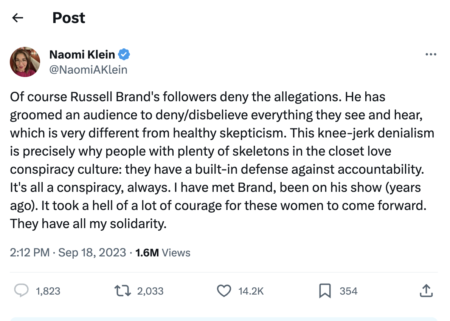 Naomi Klein tweet